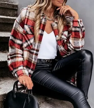 All I Ever Wanted Plaid Shacket (Red)