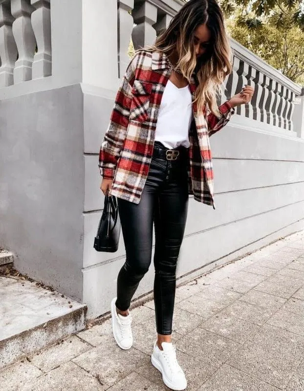 All I Ever Wanted Plaid Shacket (Red)