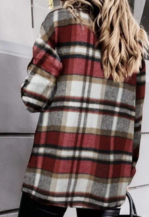 All I Ever Wanted Plaid Shacket (Red)