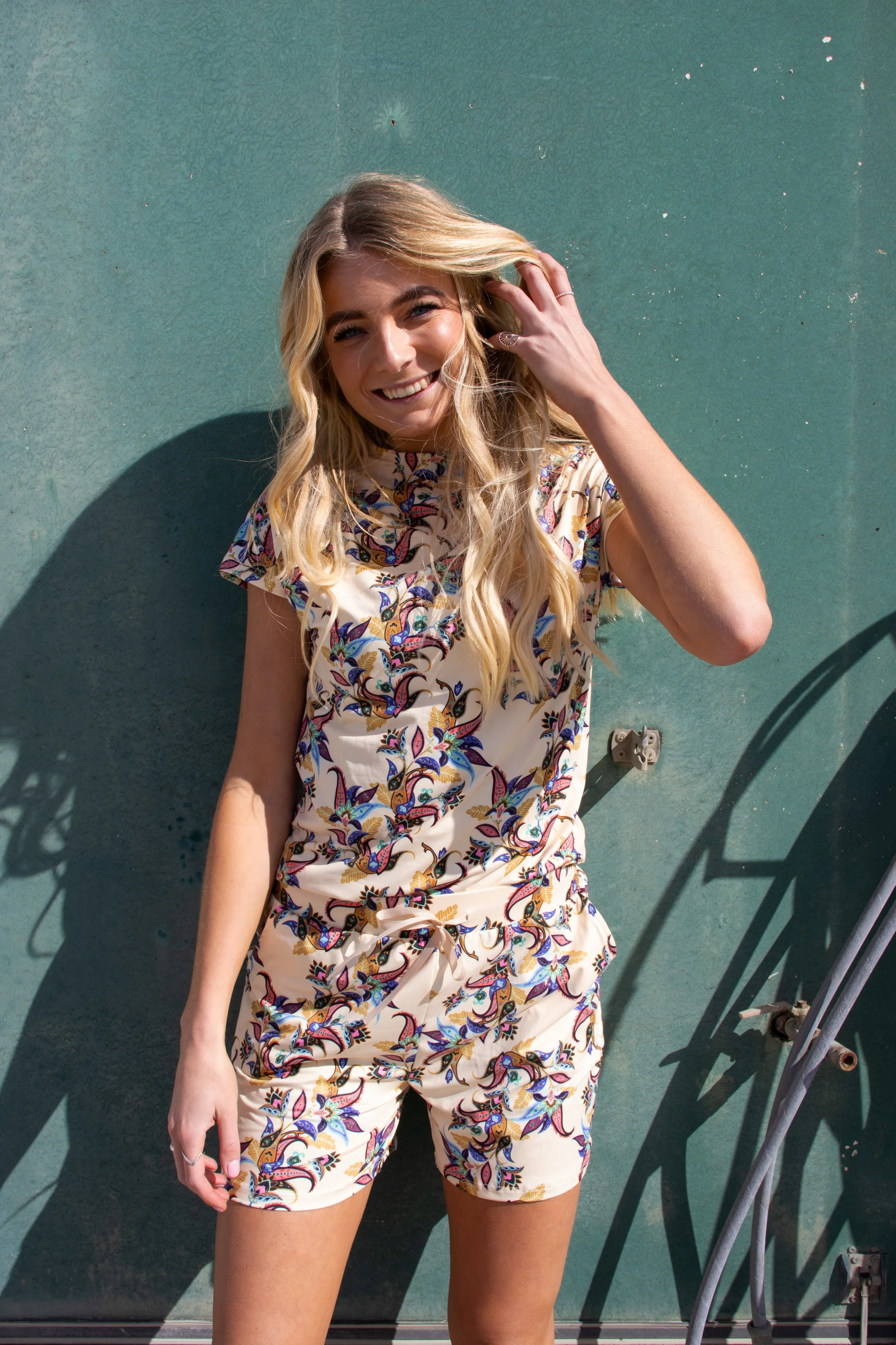 ALMA-TOP - VANILLA MULTICOLOR PASILEY