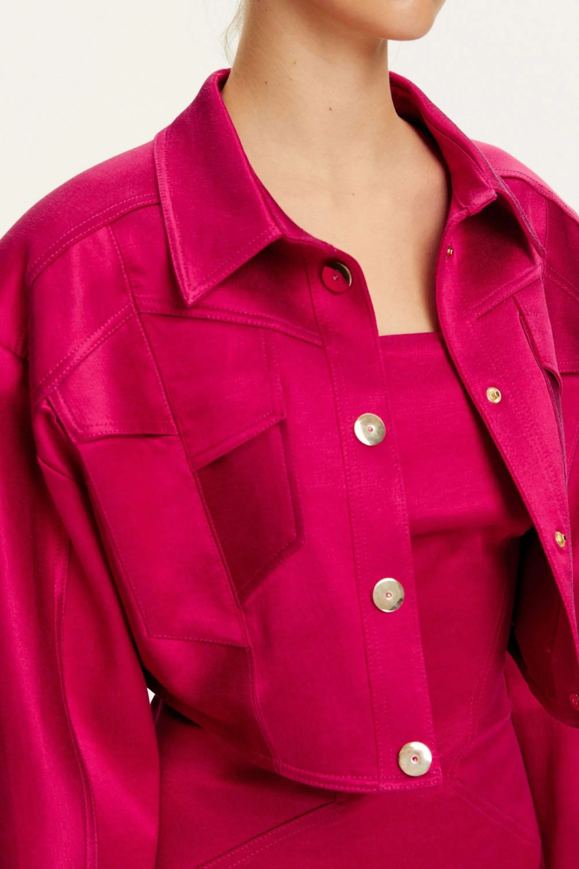 Asymmetric Pocket Crop Jacket (Final Sale)