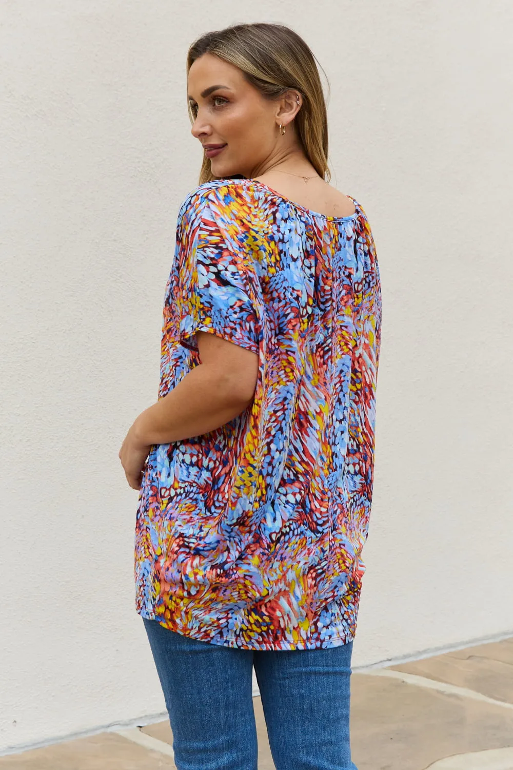 Be Stage Printed Dolman Flowy Top