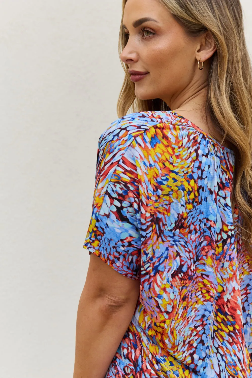 Be Stage Printed Dolman Flowy Top