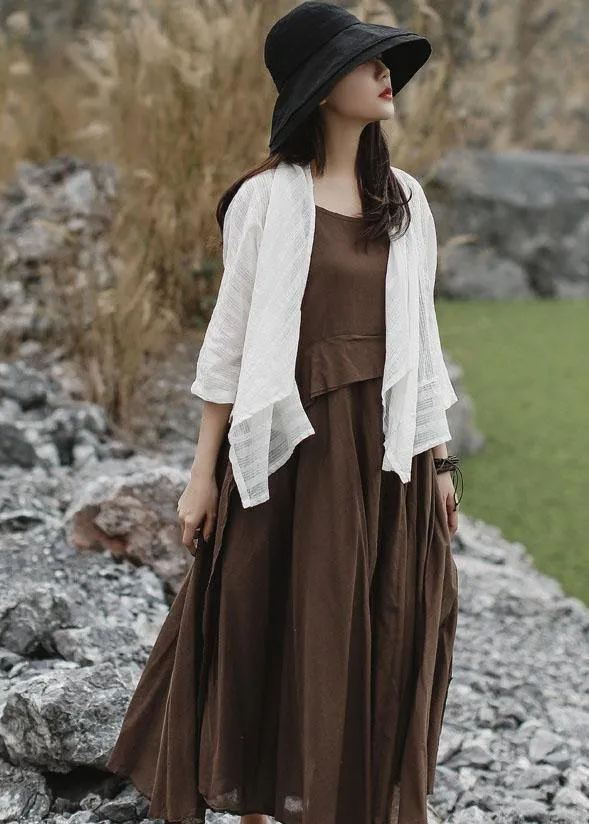 Beautiful bracelet sleeved cotton clothes Shirts white shirt summer
