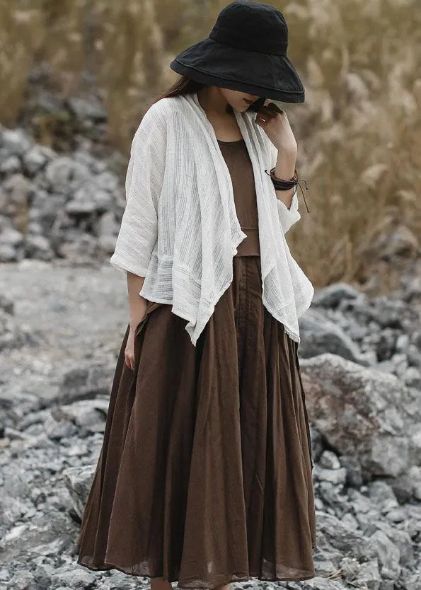 Beautiful bracelet sleeved cotton clothes Shirts white shirt summer