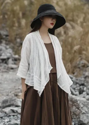Beautiful bracelet sleeved cotton clothes Shirts white shirt summer