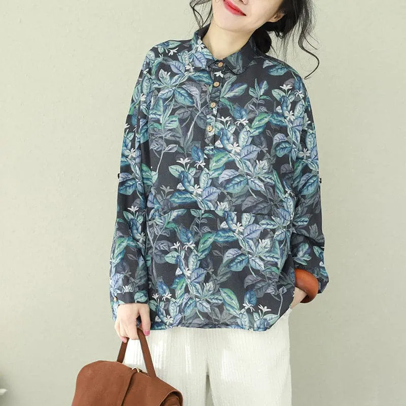 Beautiful lapel linen tunic pattern 2019 Tutorials floral tunic shirts spring