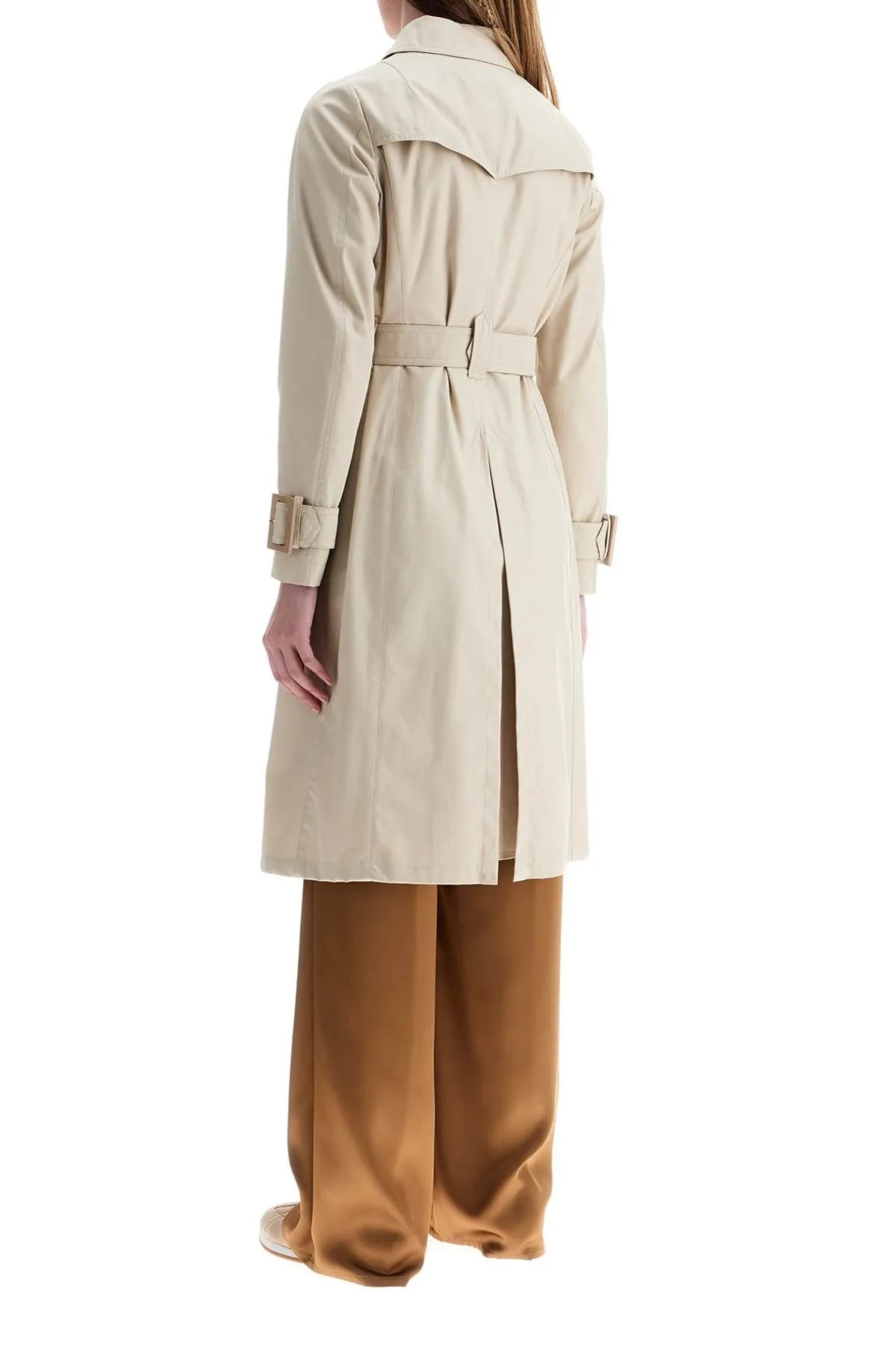 beige cotton double-breasted trench coat with adjustable sleeves IM000183D 13218Z CHANTILLY
