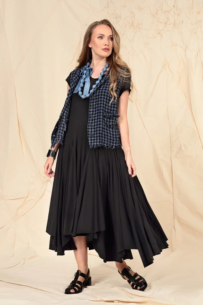 Blue Nova Check Linen Vest