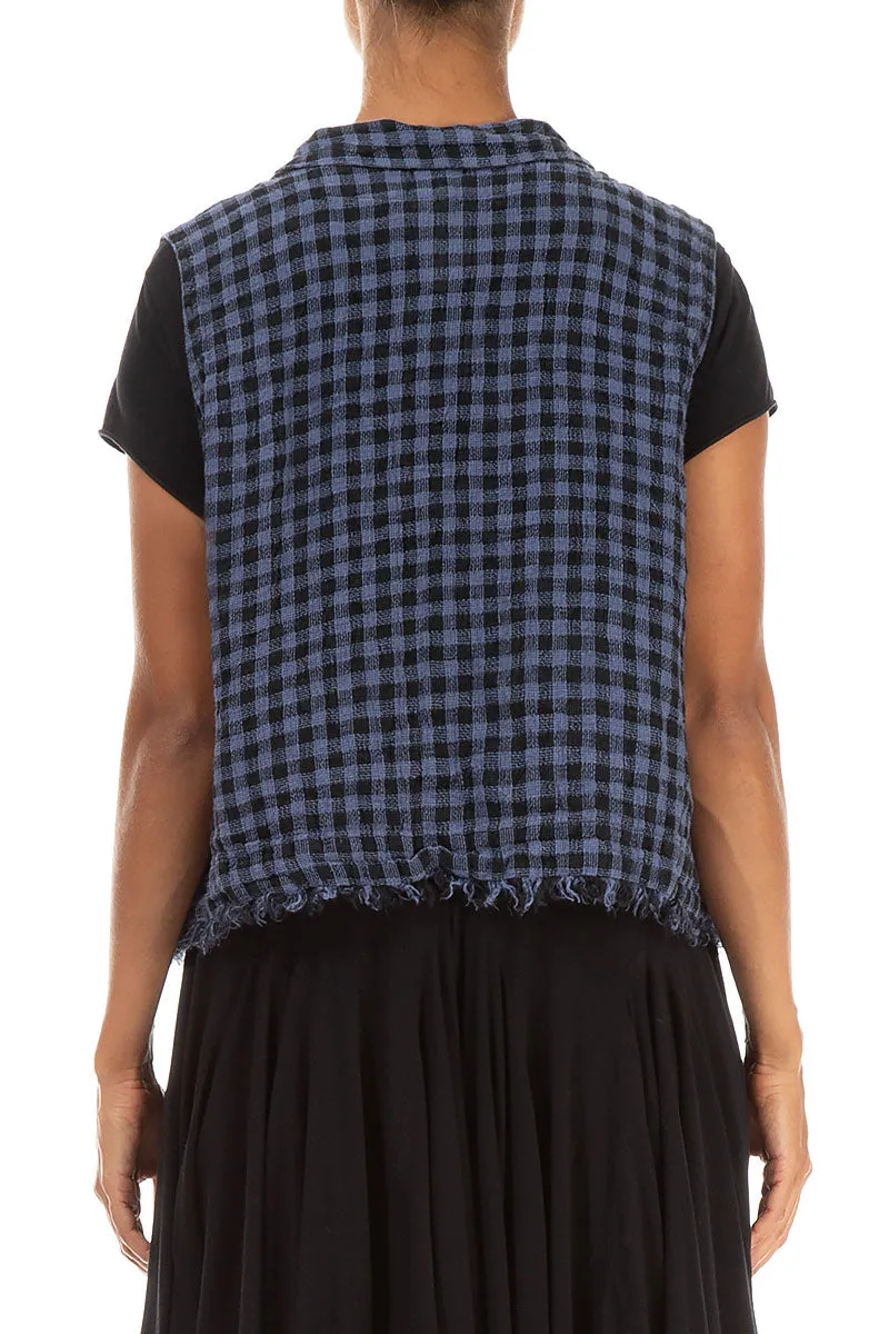 Blue Nova Check Linen Vest