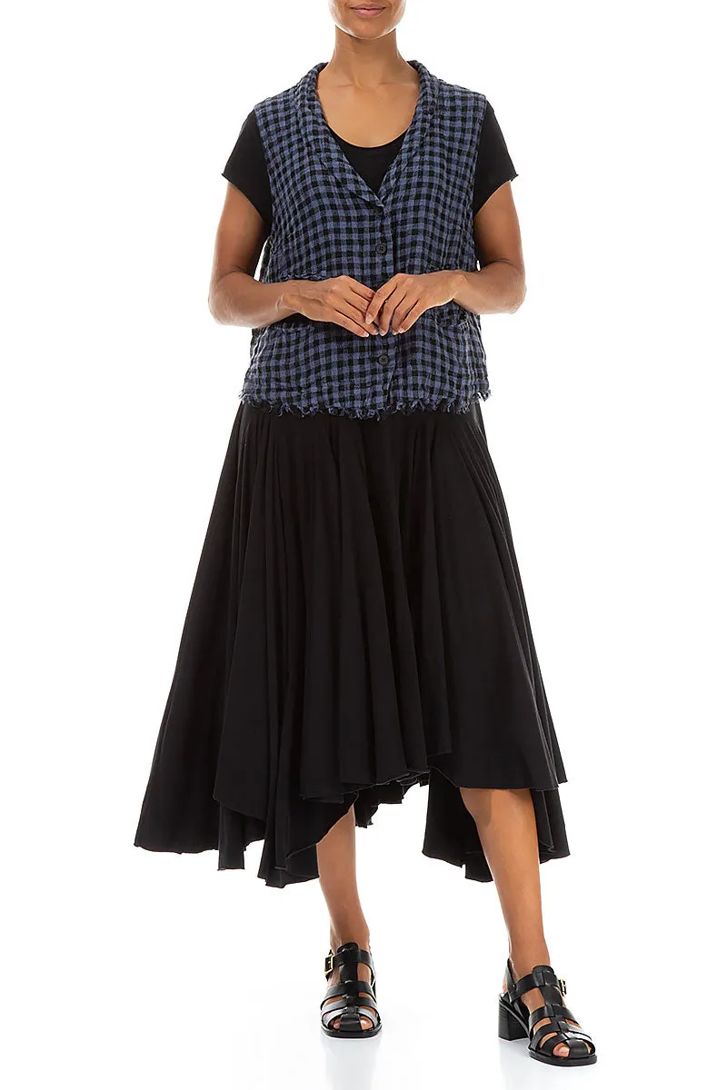 Blue Nova Check Linen Vest