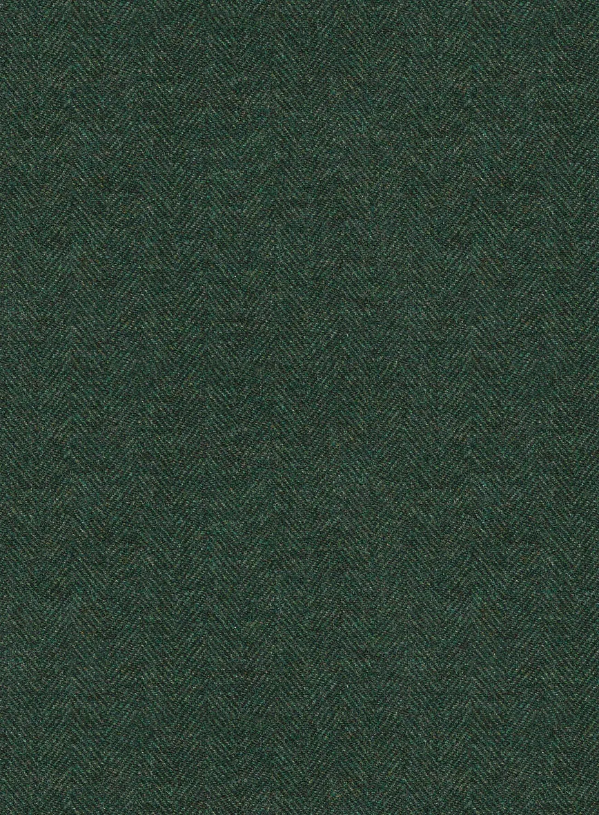 Bottle Green Herringbone Tweed Jacket