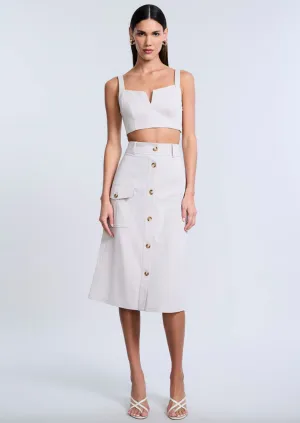 Button Front Cargo Skirt