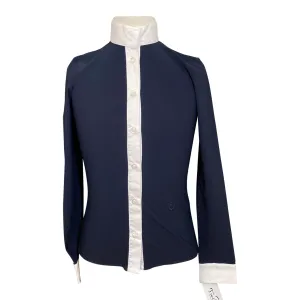 Cavalleria Toscana Long Sleeve Competition Shirt in Navy - Children's Medium