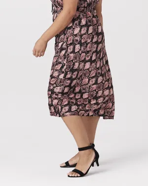 Celeste Midi Skirt | Mauve / Black