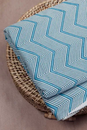 Chevron Pattern Sanganeri Cotton Fabric