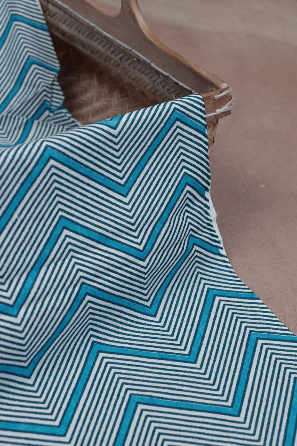 Chevron Pattern Sanganeri Cotton Fabric