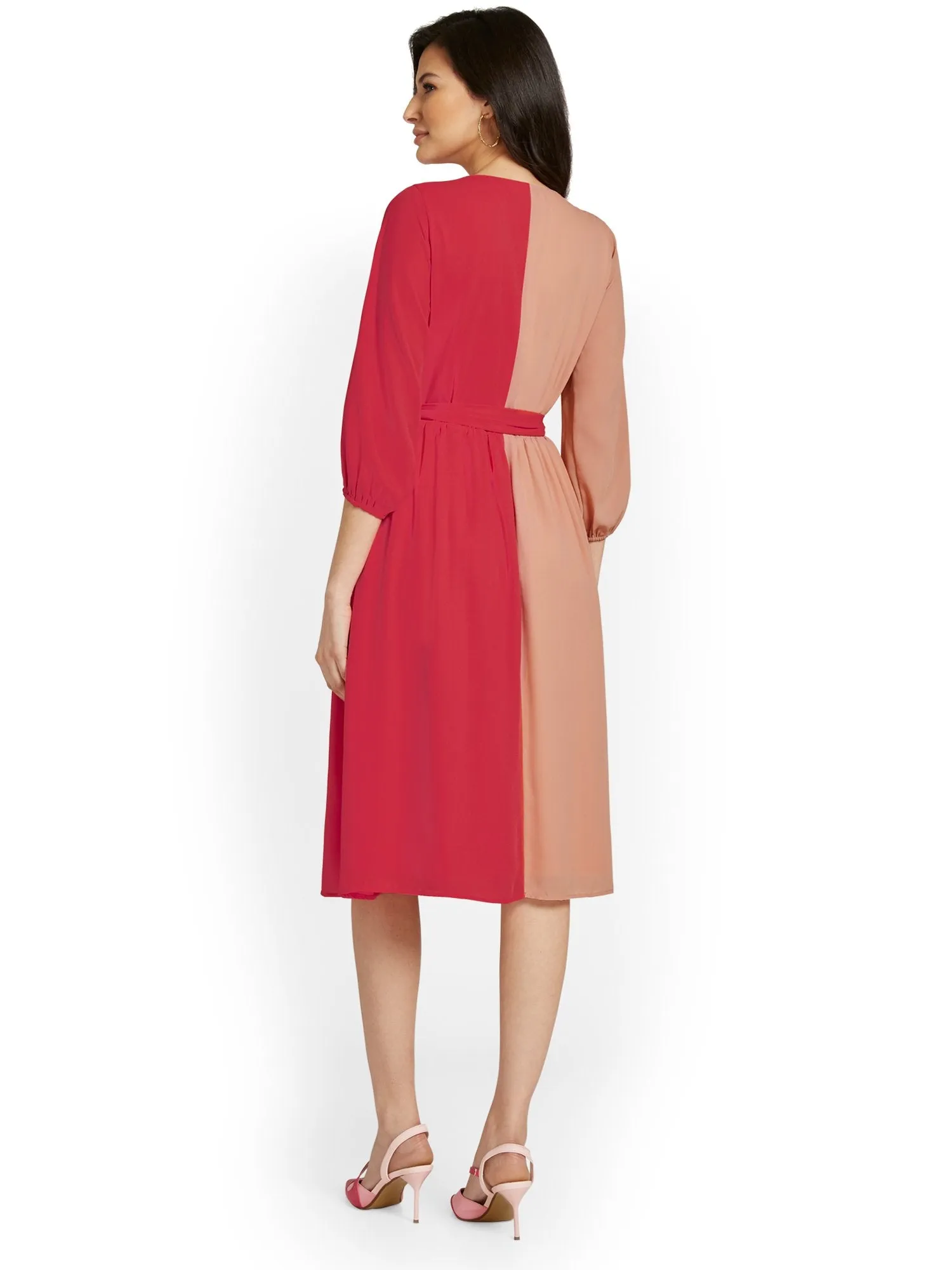 Colorblock Wrap Dress