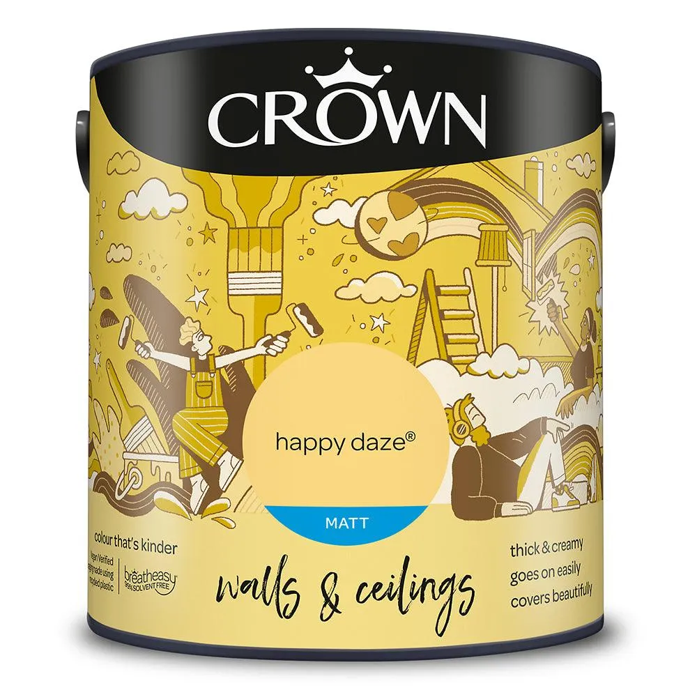 Crown Walls & Ceilings Matt Emulsion Paint | Happy Daze