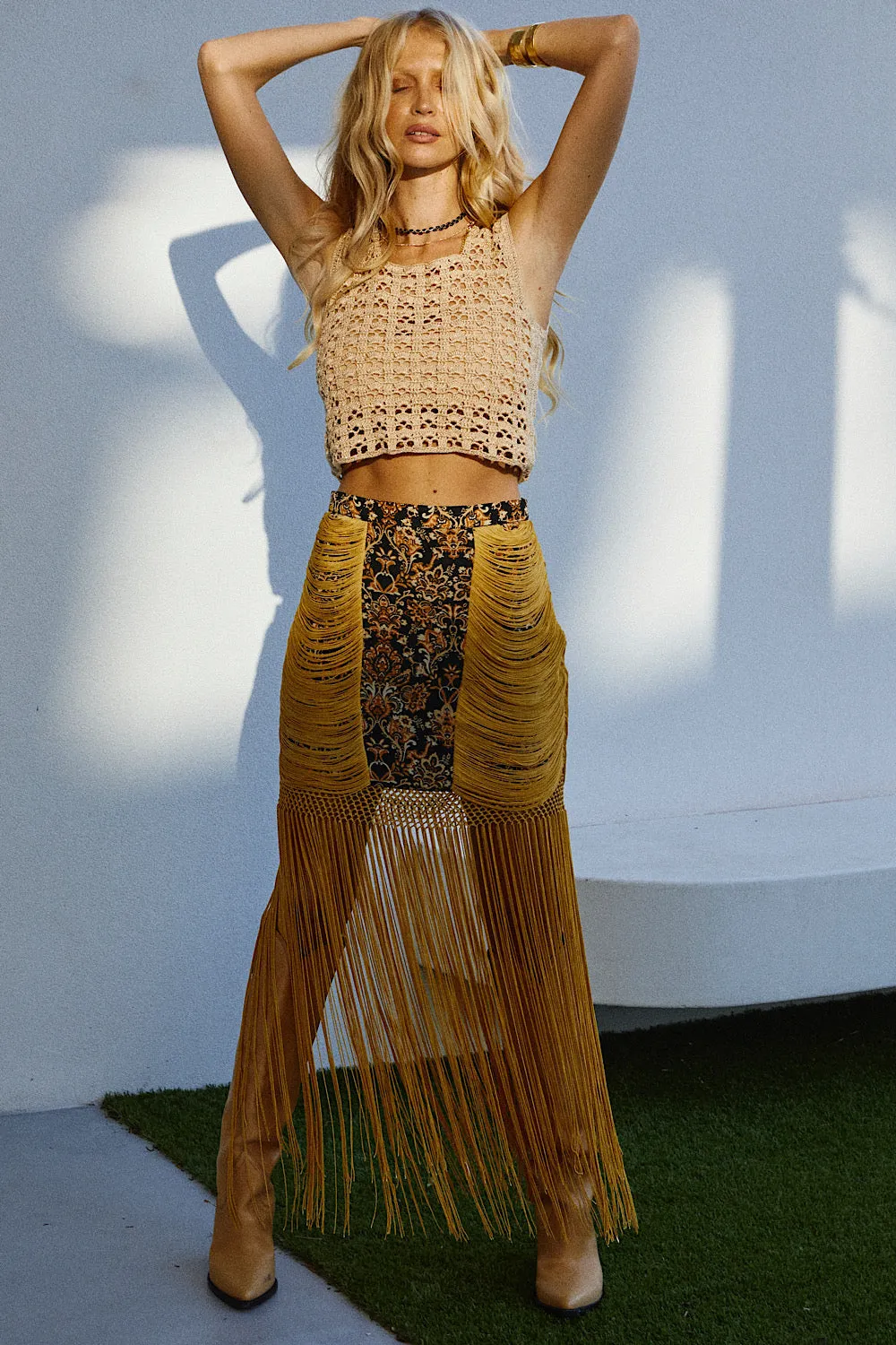 Dark Paradise Lurex Crochet Camisole