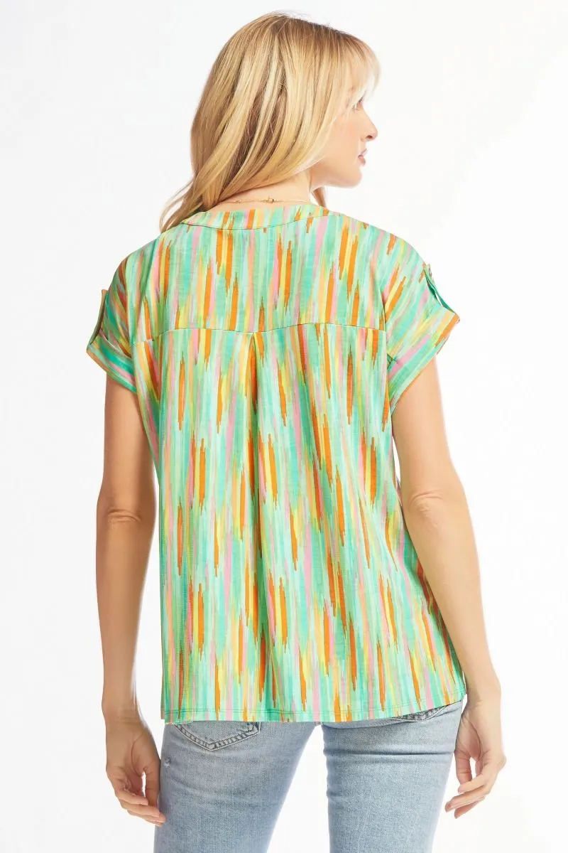 Dear Scarlett Lizzy Emerald Multi Tunic Top