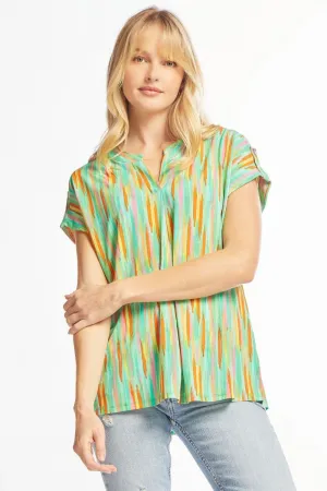 Dear Scarlett Lizzy Emerald Multi Tunic Top