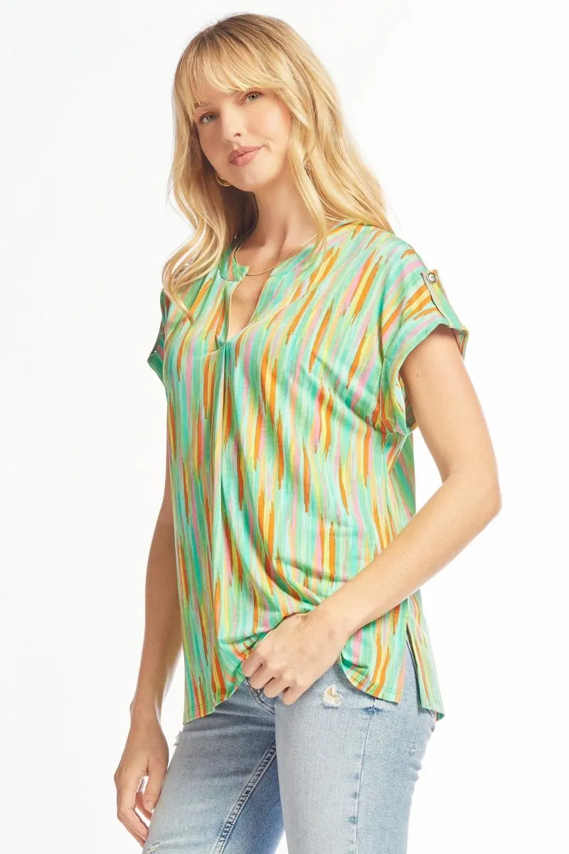 Dear Scarlett Lizzy Emerald Multi Tunic Top