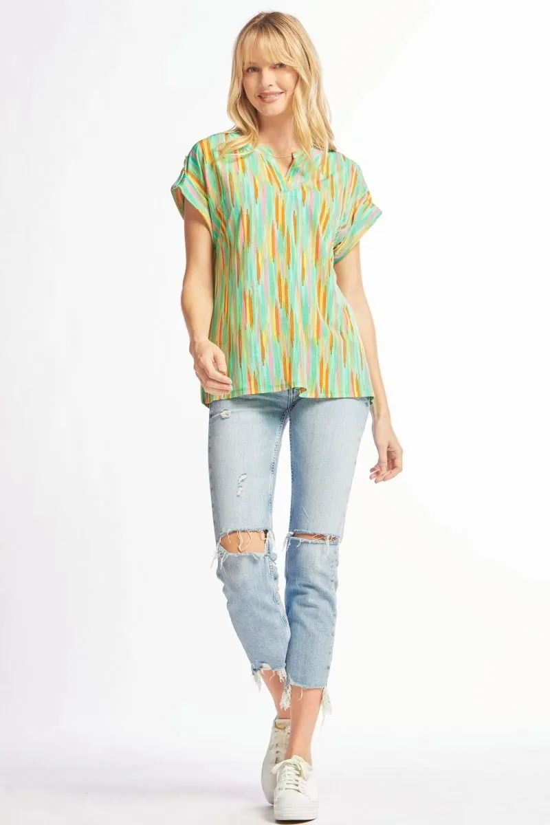 Dear Scarlett Lizzy Emerald Multi Tunic Top