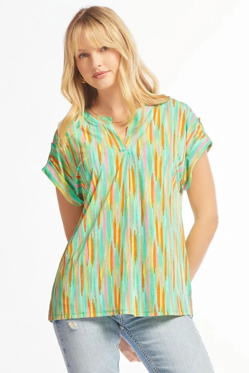 Dear Scarlett Lizzy Emerald Multi Tunic Top