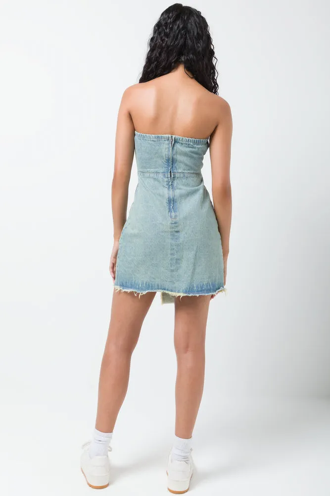 Denim Bodycon Dress Blue