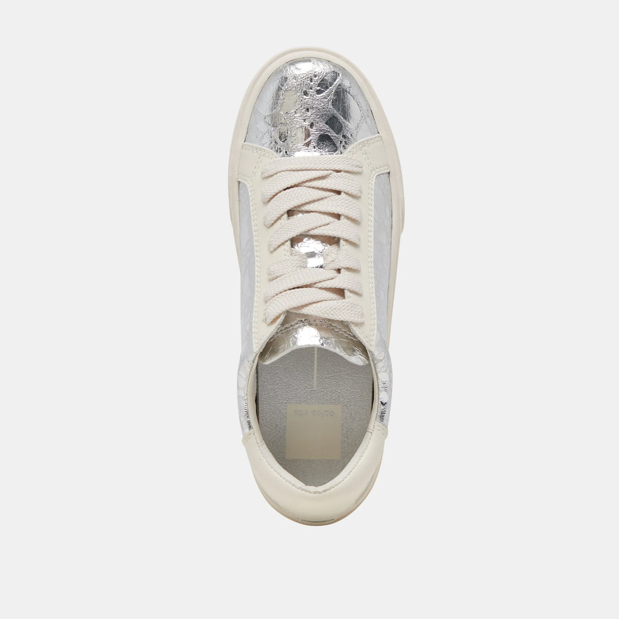 Dolce Vita Zayn 360 Sneakers in Silver Distressed Leather