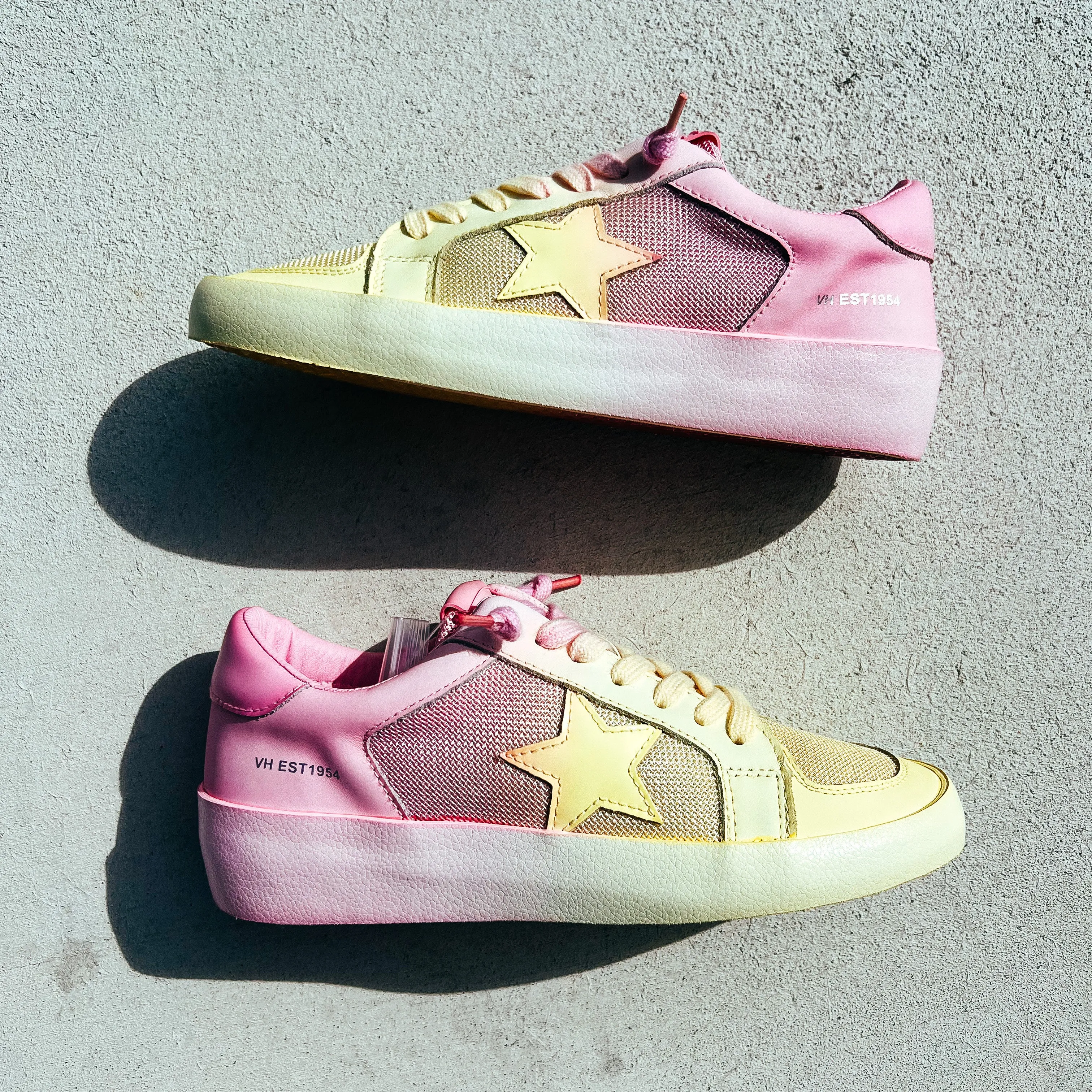 Double Dip Top Sneakers • Pink   Lemon