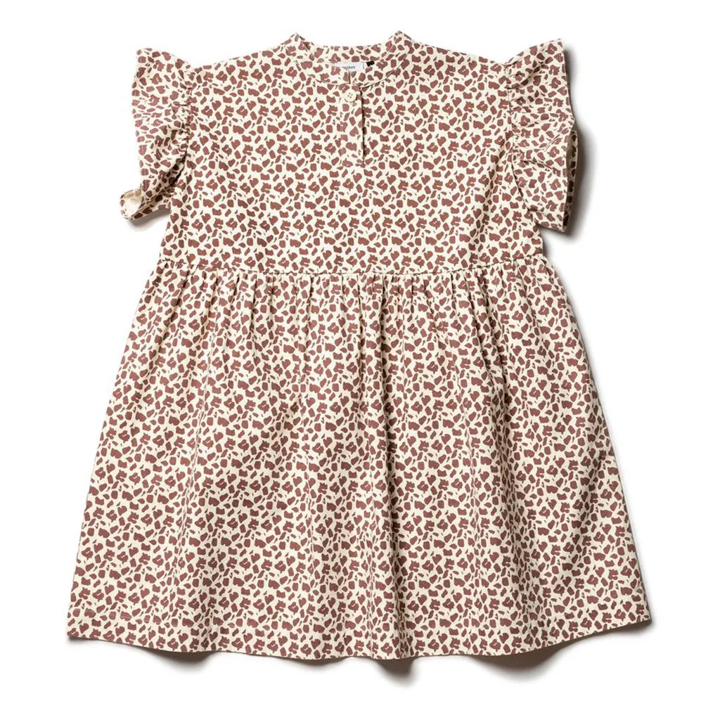 Dress Frill Sleeve Ecru Acer