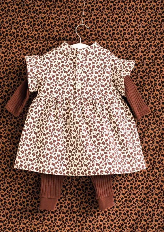 Dress Frill Sleeve Ecru Acer