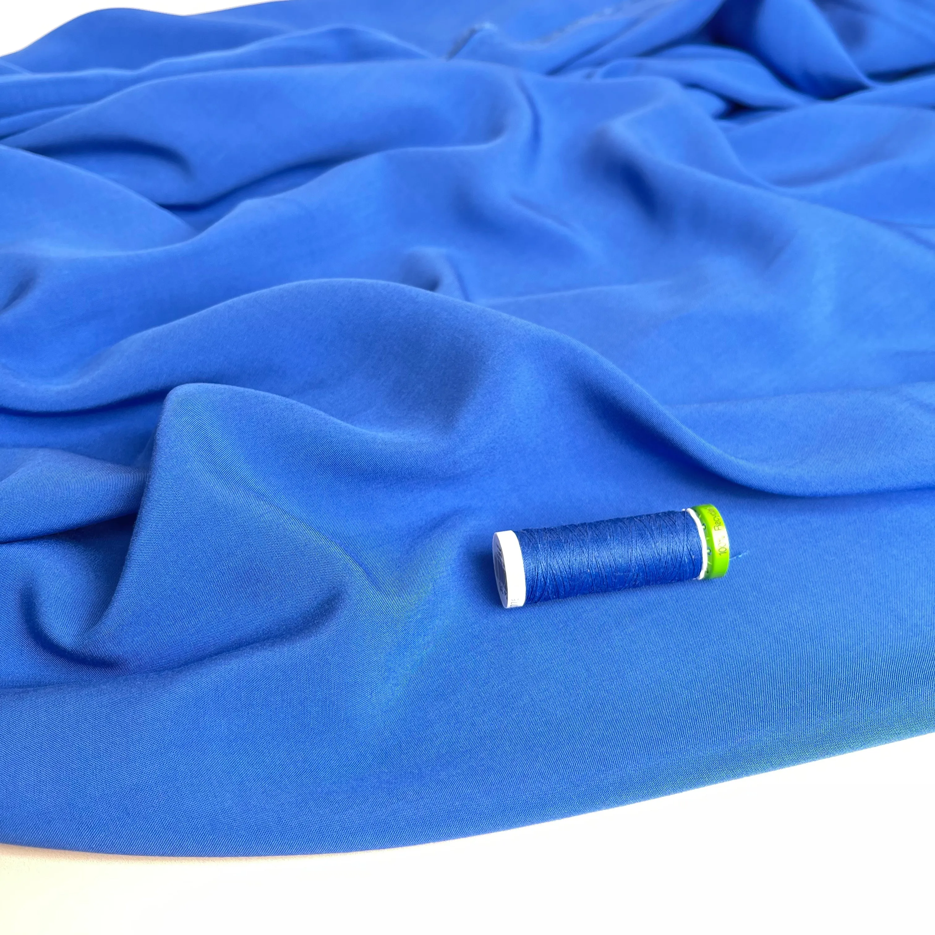 Elegance Cobalt Blue Plain Viscose Poplin Fabric