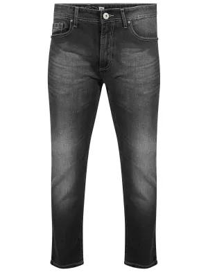 Elijah Straight Fit Denim Jeans in Black Stone Wash - Tokyo Laundry