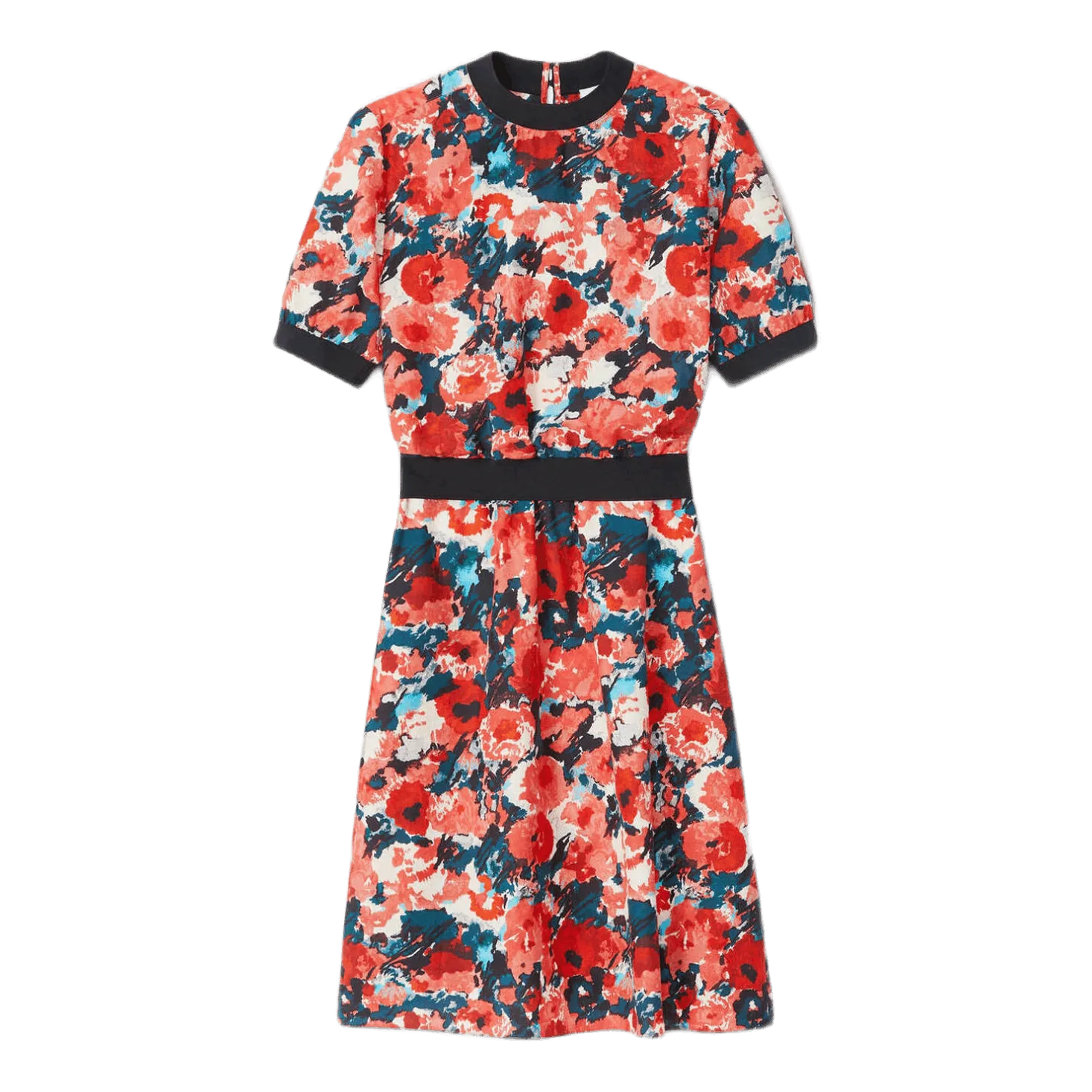 Fitted ´aquarelle´ Midi Dress Orange
