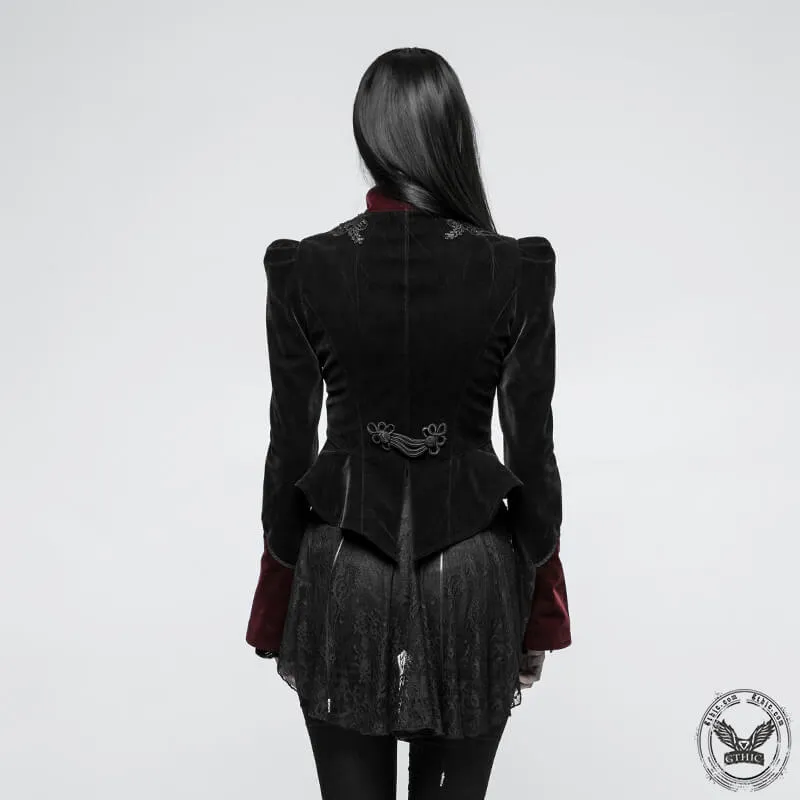 Gothic Scissor-tail Twill Velveteen Jacket