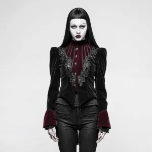 Gothic Scissor-tail Twill Velveteen Jacket