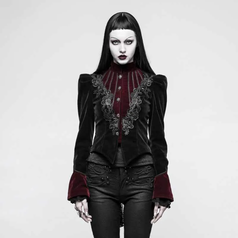 Gothic Scissor-tail Twill Velveteen Jacket