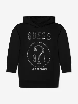 Guess Girls Hooded Sweater Dress in Black