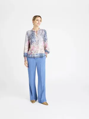 Gustav Neomi Ethnic Print Split Neck Blouse