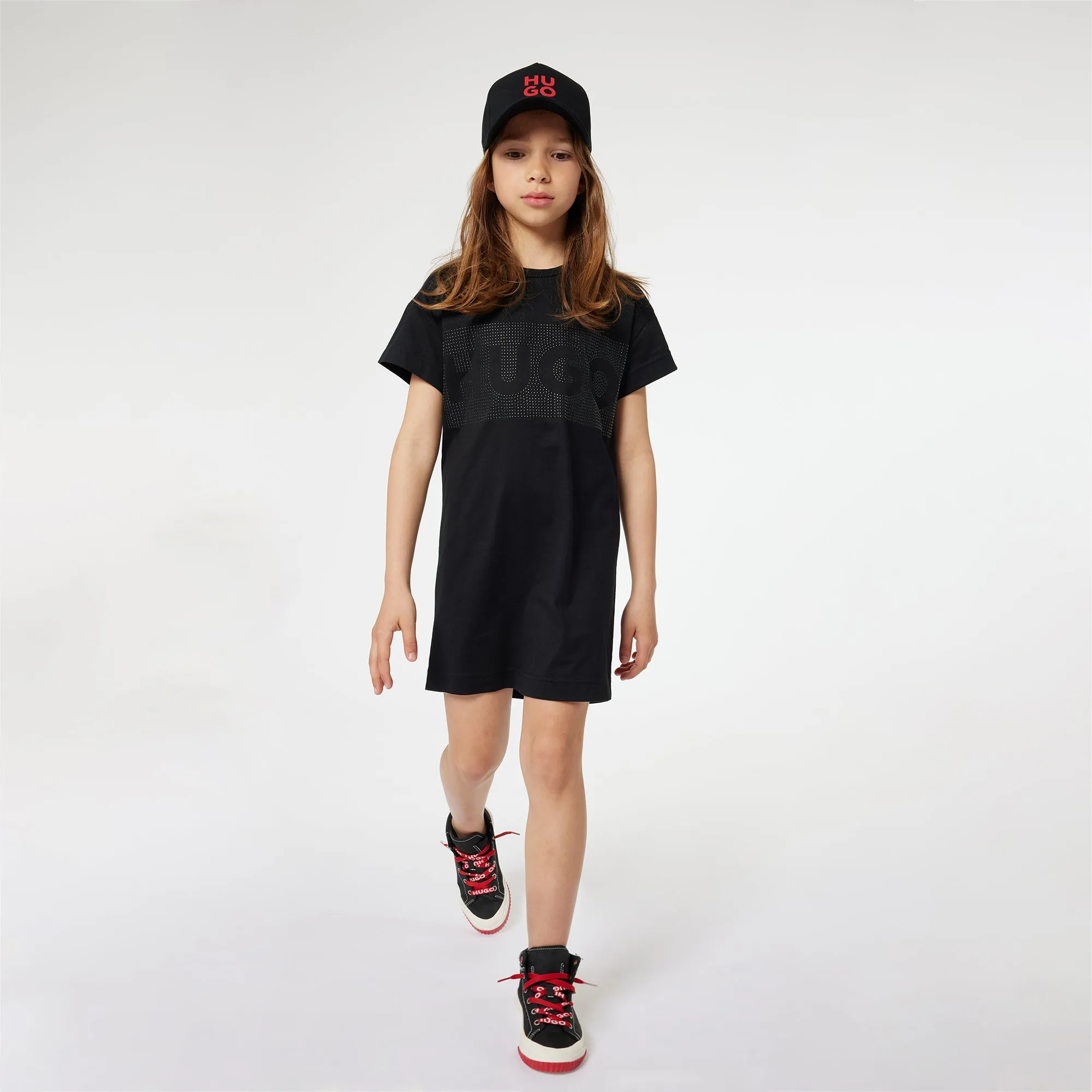 Hugo Kids Girls Short Sleeve Dress - Black