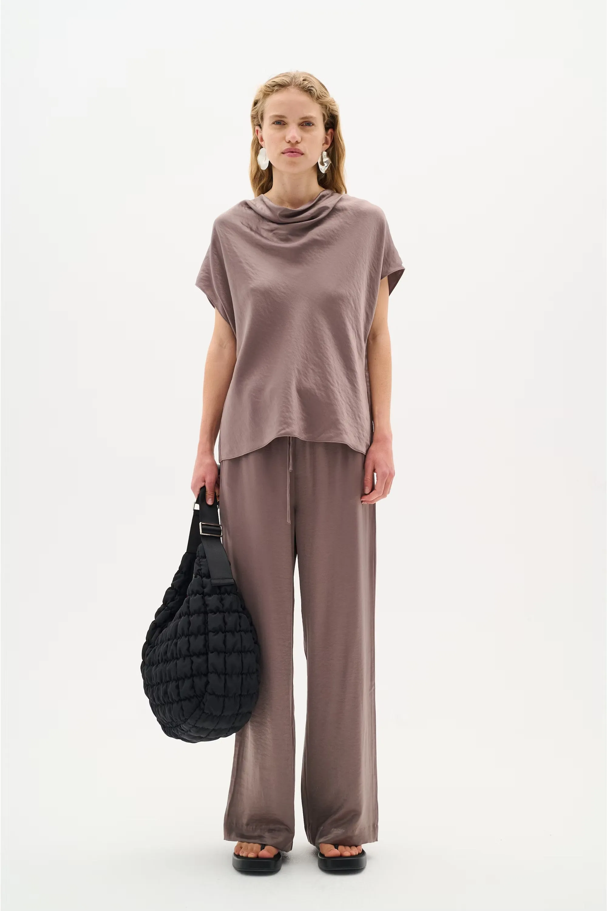 Inwear Celena Taupe Cowl Neck Top