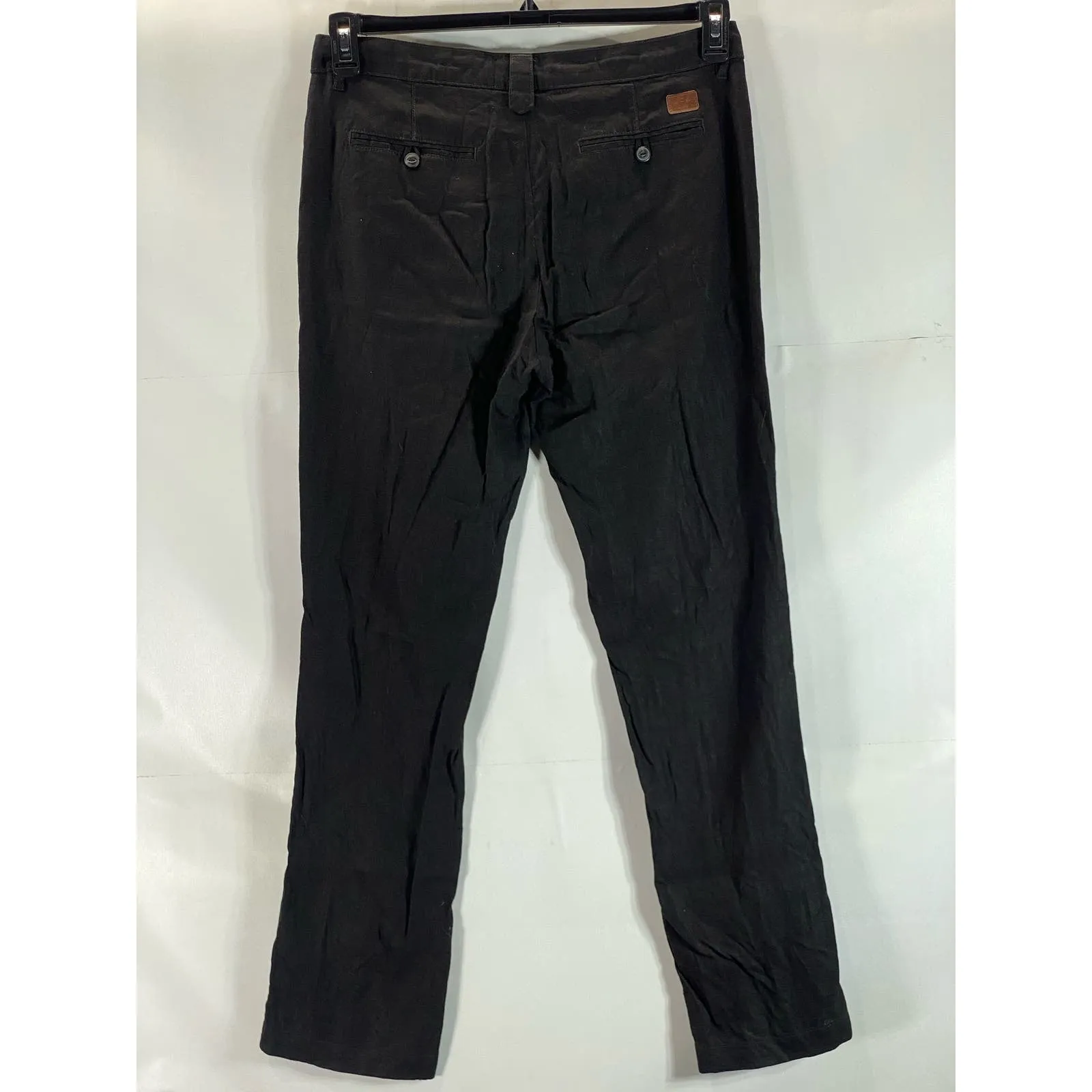 JACHS NEW YORK Men's Black Relaxed-Fit Linen-Blend Bowie Chino Pant SZ 36