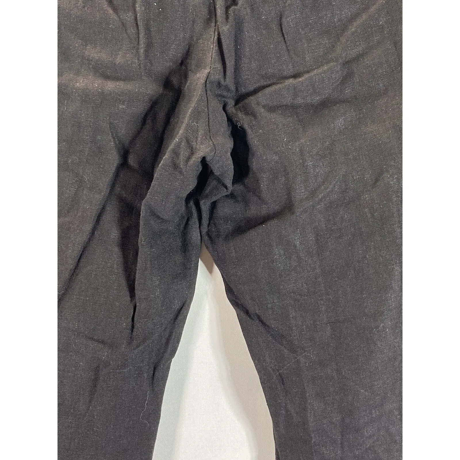 JACHS NEW YORK Men's Black Relaxed-Fit Linen-Blend Bowie Chino Pant SZ 36