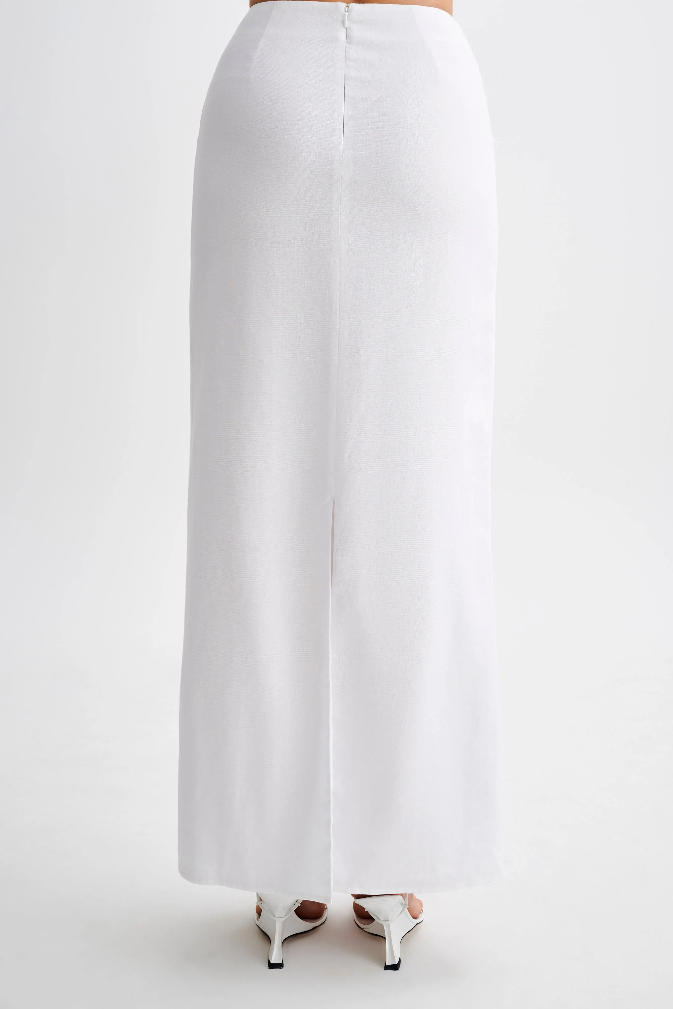 Jordan Linen Maxi Skirt - White