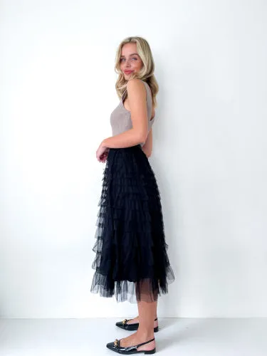 KELLY TULLE SKIRT - BLACK