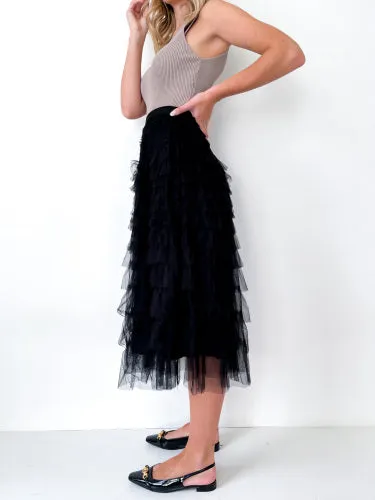 KELLY TULLE SKIRT - BLACK
