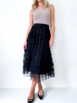 KELLY TULLE SKIRT - BLACK